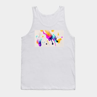 Modern Contemporary Abstract Watercolor Colorful Multicolored Cosmic Splash Galaxy Tank Top